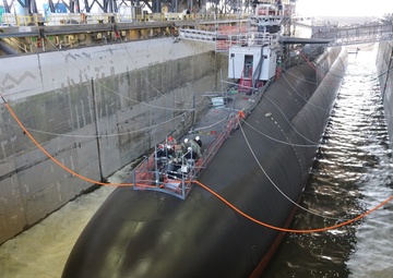 USS Georgia (SSGN 729) Leaves Dry Dock After Extended Refit Period