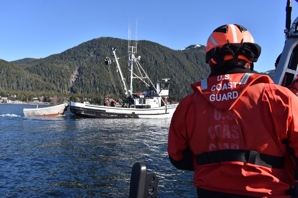 John McCormick conducts safety boarding in Sitka Sound, Alaska