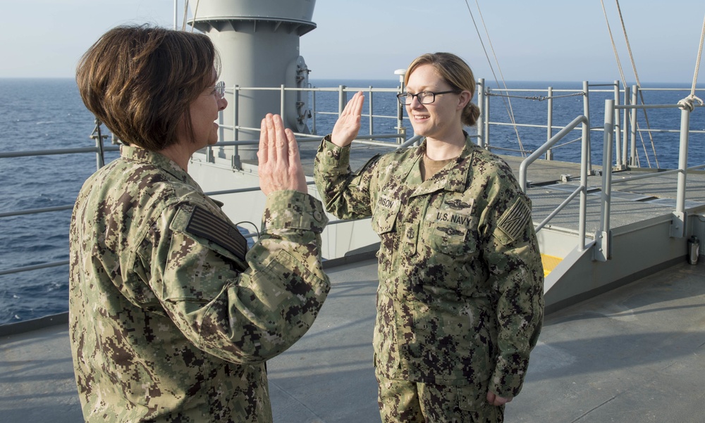 Vice Admiral Re-Enlists Navy Chief