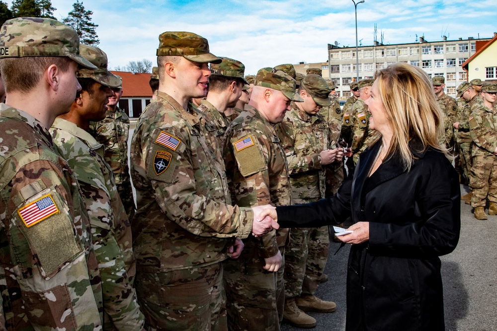 U.S. Senator from Tennessee Marsha Blackburn visits National Guard Soldiers in Poland