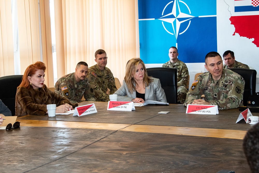 U.S. Senator Marsha Blackburn and U.S. Ambassador Georgette Mosbacher visit NATO's eFP Battle Group Poland