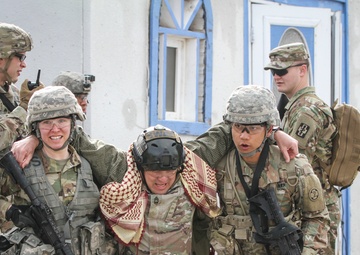 Carrying a casualty to safety
