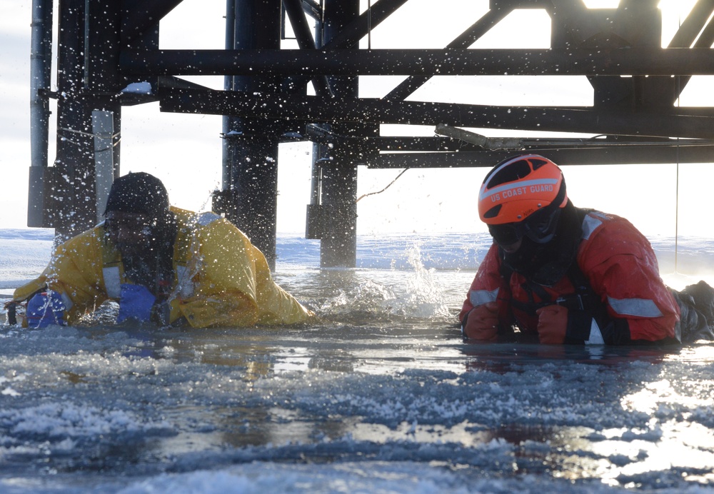 Coast Guard, Kotzebue Fire Department Ice Rescue Training