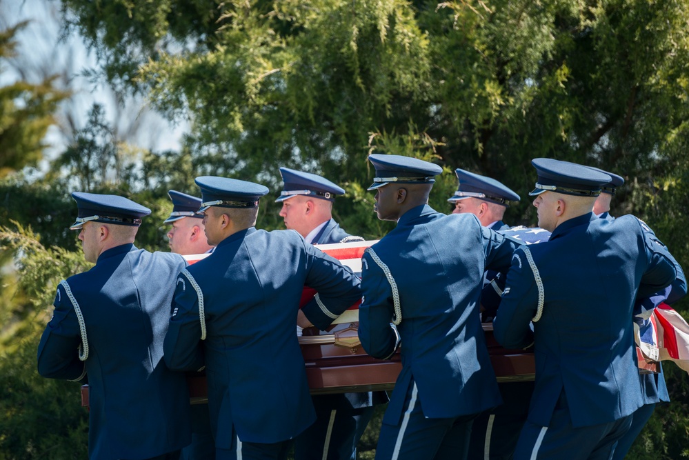 Military Funeral Honor with Funeral Escort for Medal of Honor Recipient U.S. Air Force Col. Joe Jackson in Section 34