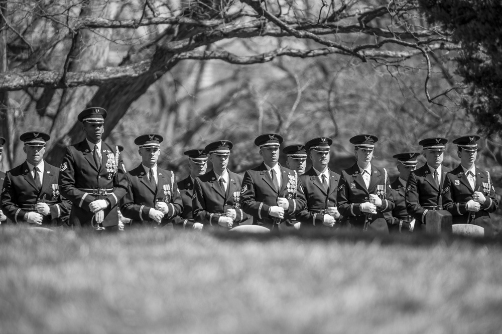 Military Funeral Honor with Funeral Escort for Medal of Honor Recipient U.S. Air Force Col. Joe Jackson in Section 34