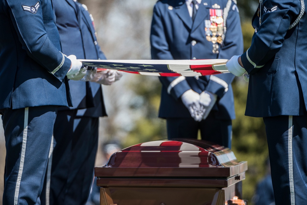 Military Funeral Honor with Funeral Escort for Medal of Honor Recipient U.S. Air Force Col. Joe Jackson in Section 34