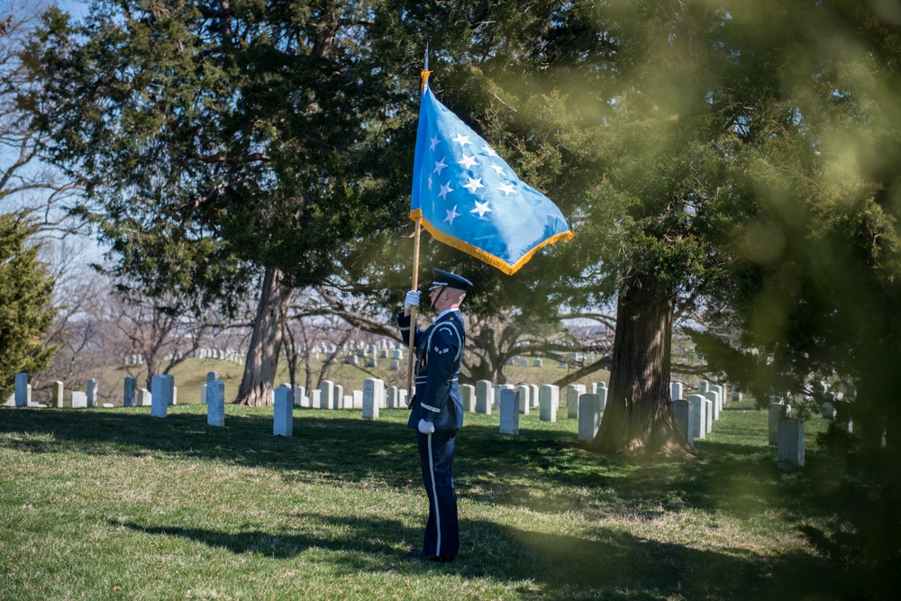Military Funeral Honor with Funeral Escort for Medal of Honor Recipient U.S. Air Force Col. Joe Jackson in Section 34