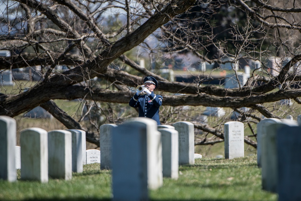 Military Funeral Honor with Funeral Escort for Medal of Honor Recipient U.S. Air Force Col. Joe Jackson in Section 34