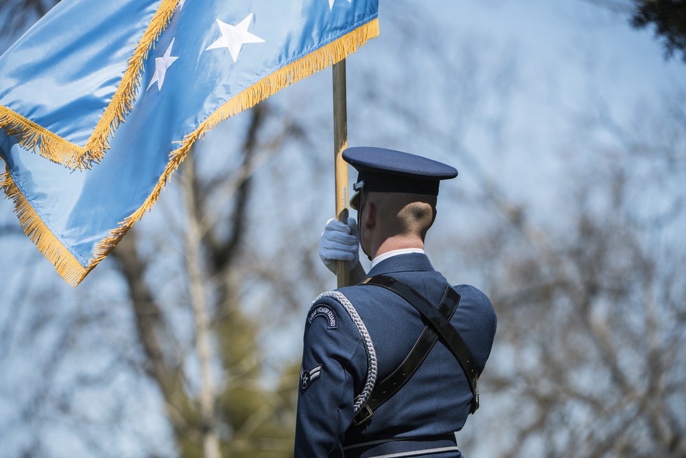 Military Funeral Honor with Funeral Escort for Medal of Honor Recipient U.S. Air Force Col. Joe Jackson in Section 34