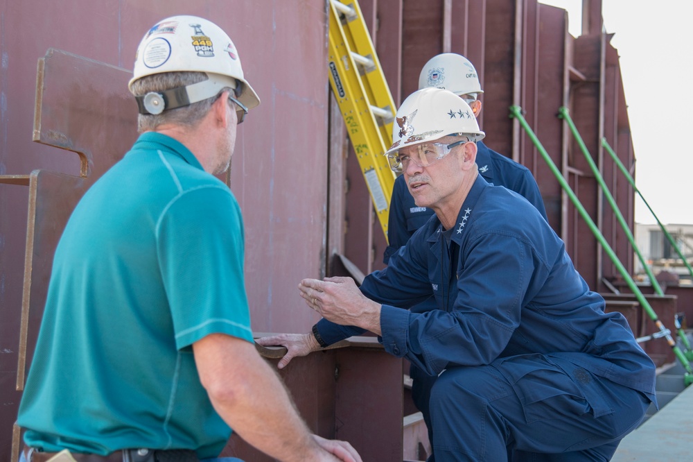 Coast Guard Vice Commandant visits OPC Project Resident Office