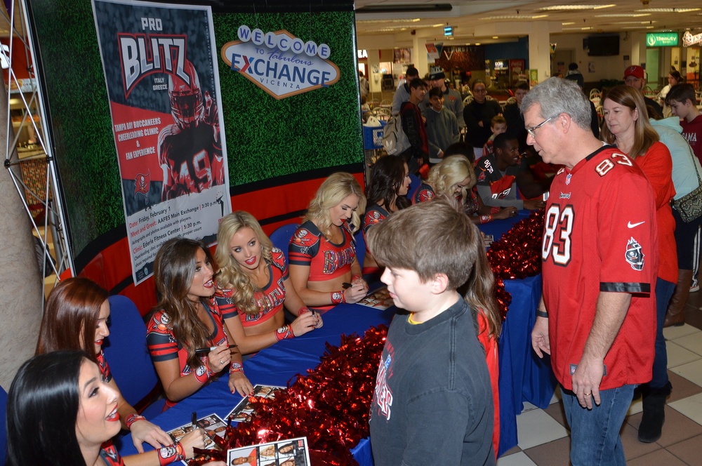 Tampa Bay Buccaneer Cheerleaders and football players visit Caserma Ederle, Vicenza