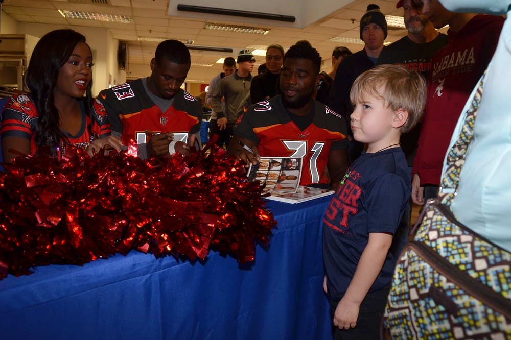 Tampa Bay Buccaneer Cheerleaders and football players visit Caserma Ederle, Vicenza