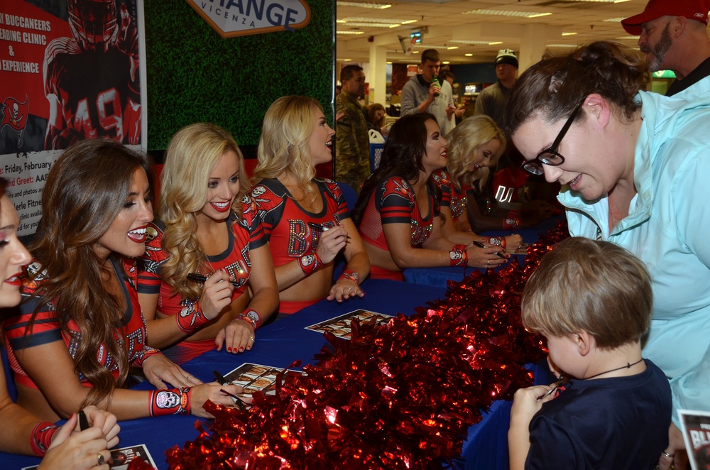 Tampa Bay Buccaneer Cheerleaders and football players visit Caserma Ederle, Vicenza