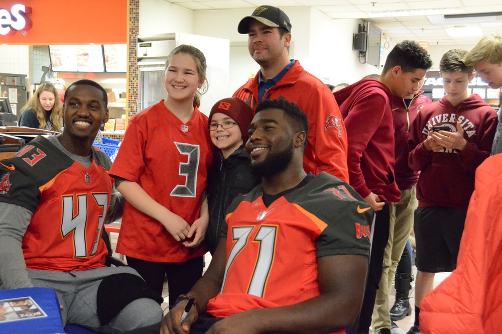 Tampa Bay Buccaneer Cheerleaders and football players visit Caserma Ederle, Vicenza