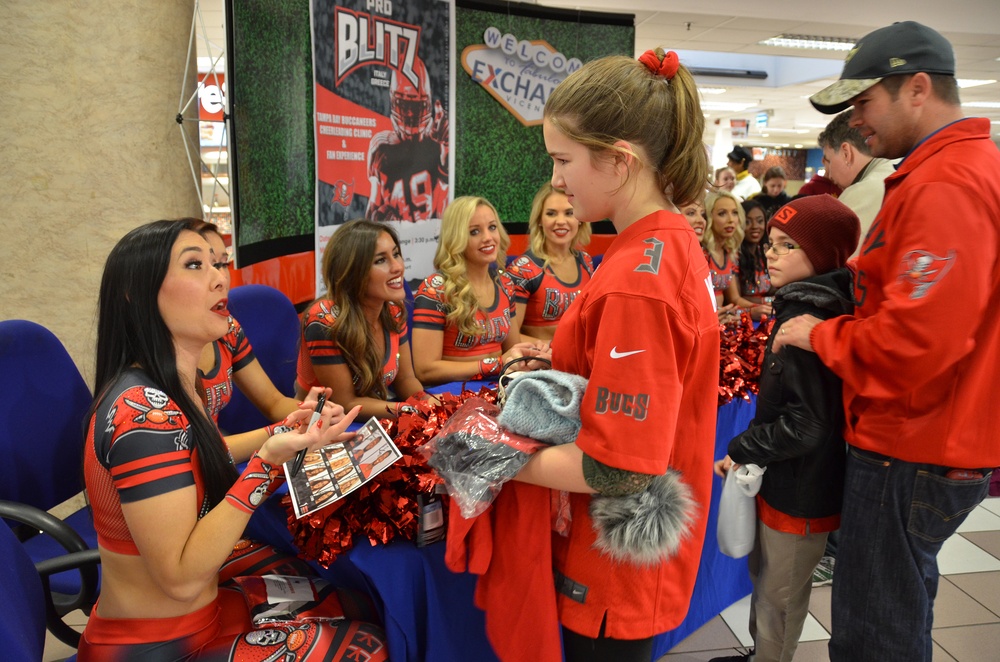 Tampa Bay Buccaneer Cheerleaders and football players visit Caserma Ederle, Vicenza