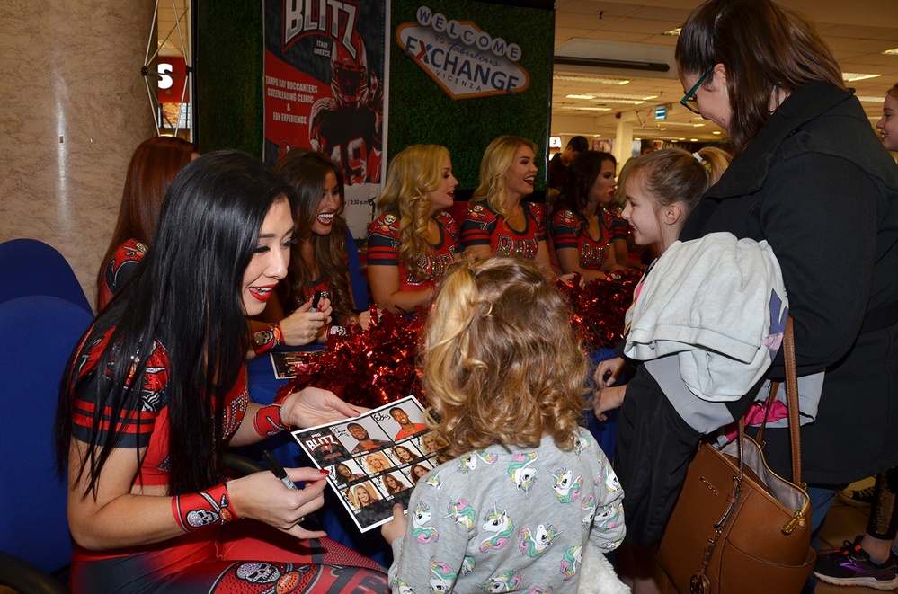 Tampa Bay Buccaneer Cheerleaders and football players visit Caserma Ederle, Vicenza