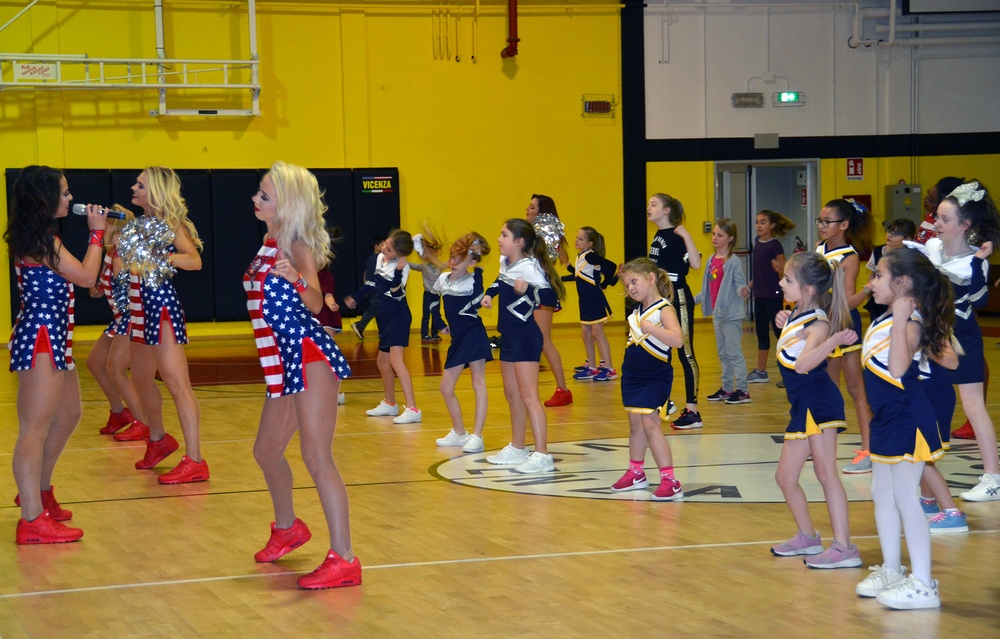 Tampa Bay Buccaneer Cheerleaders and football players visit Caserma Ederle, Vicenza