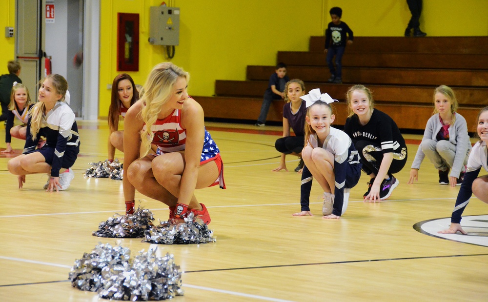 Tampa Bay Buccaneer Cheerleaders and football players visit Caserma Ederle, Vicenza