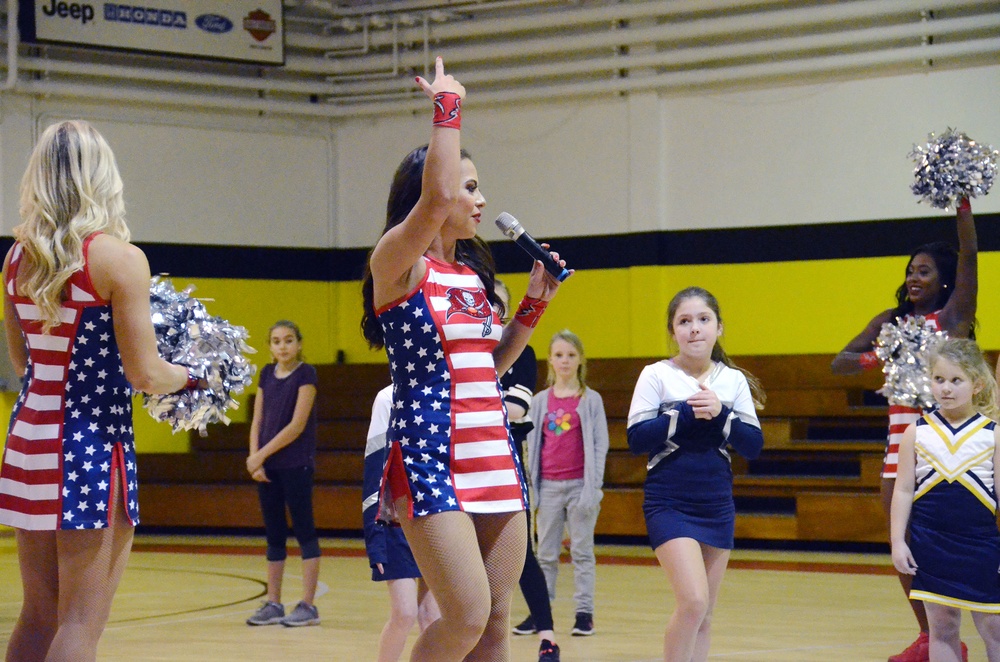 Tampa Bay Buccaneer Cheerleaders and football players visit Caserma Ederle, Vicenza