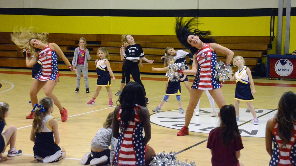 Tampa Bay Buccaneer Cheerleaders and football players visit Caserma Ederle, Vicenza