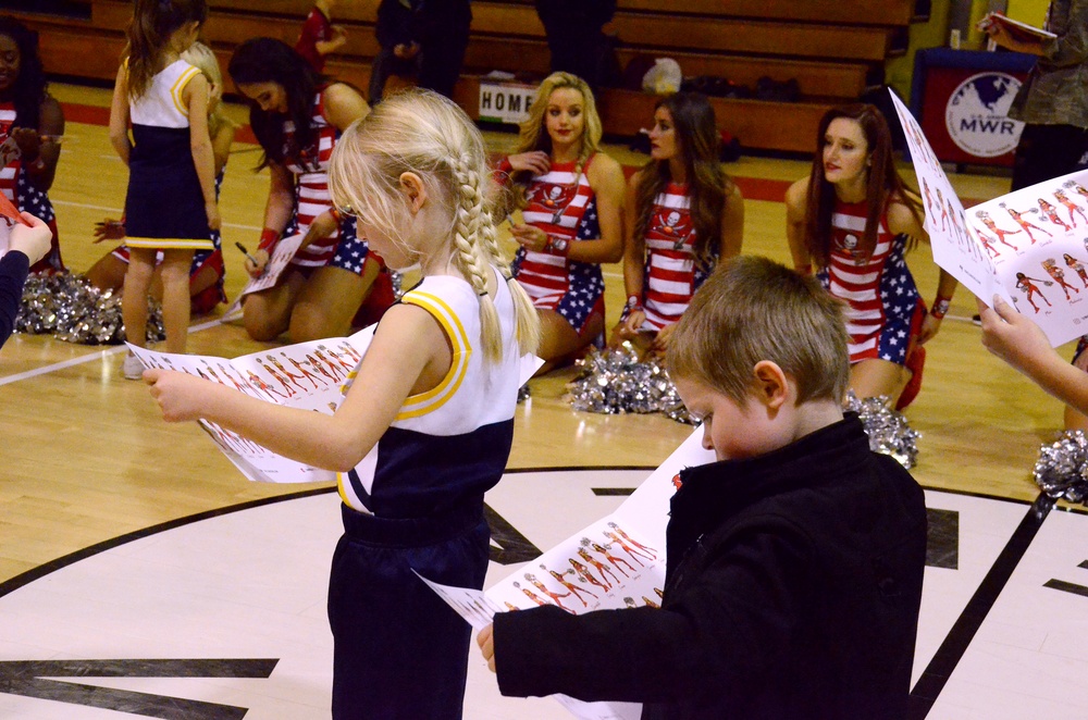 Tampa Bay Buccaneer Cheerleaders and football players visit Caserma Ederle, Vicenza