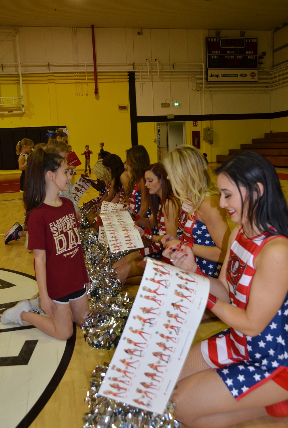 Tampa Bay Buccaneer Cheerleaders and football players visit Caserma Ederle, Vicenza