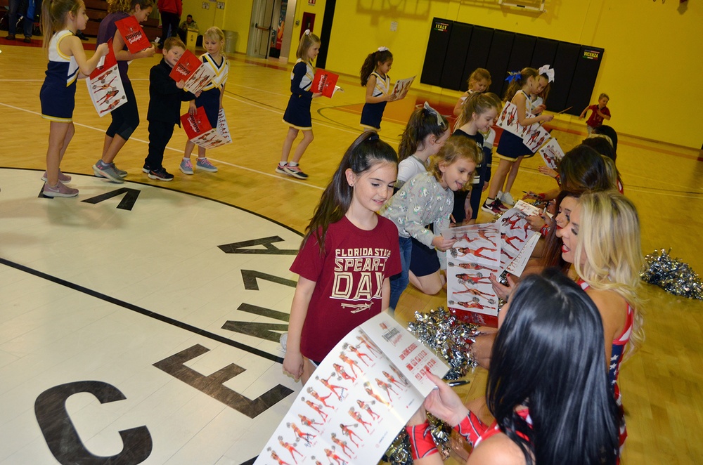 Tampa Bay Buccaneer Cheerleaders and football players visit Caserma Ederle, Vicenza