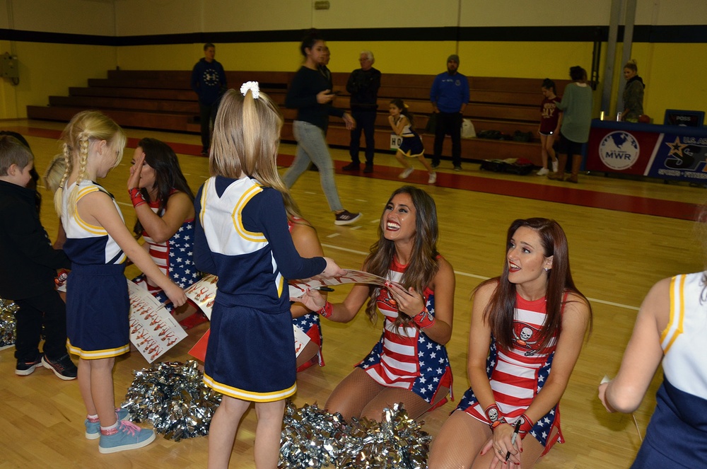 Tampa Bay Buccaneer Cheerleaders and football players visit Caserma Ederle, Vicenza