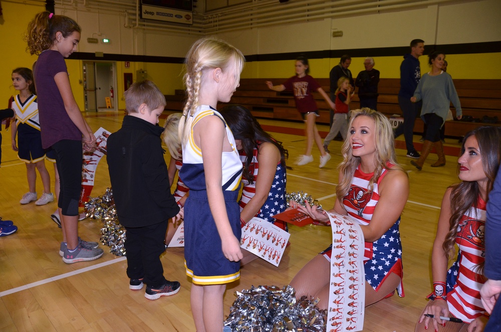 Tampa Bay Buccaneer Cheerleaders and football players visit Caserma Ederle, Vicenza