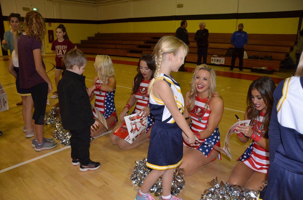 Tampa Bay Buccaneer Cheerleaders and football players visit Caserma Ederle, Vicenza