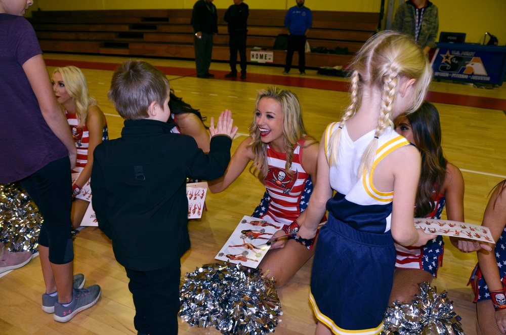 Tampa Bay Buccaneer Cheerleaders and football players visit Caserma Ederle, Vicenza