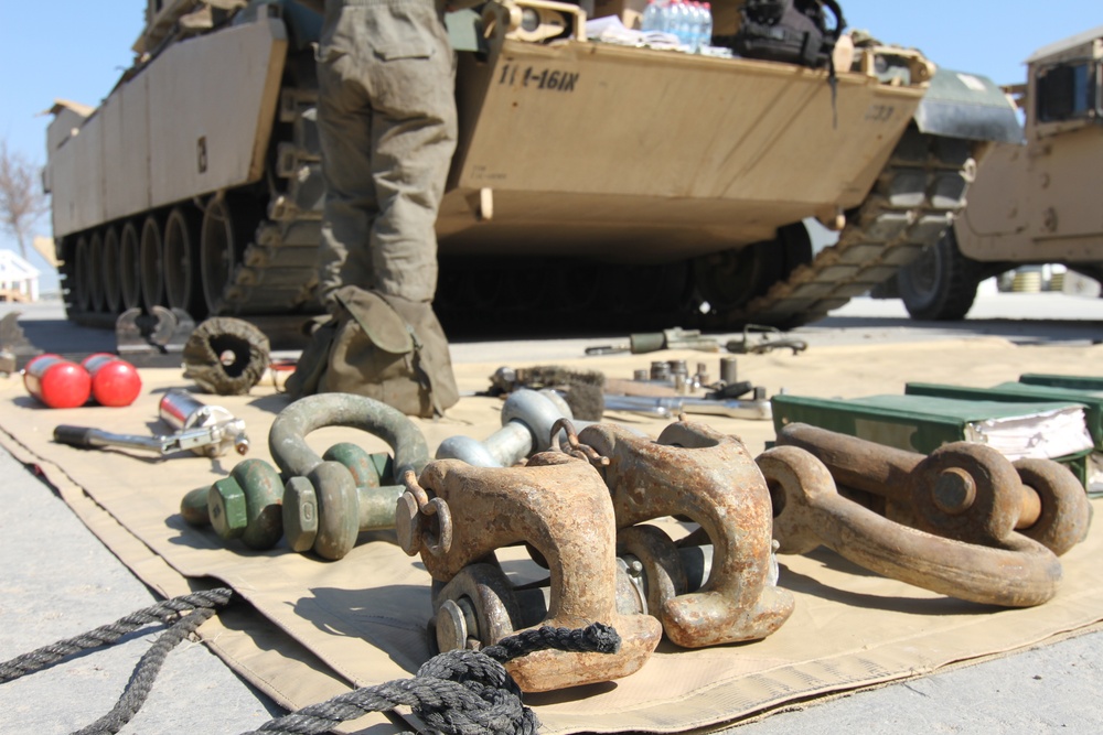 Charlie Company, 1-16 Infantry conducts command maintenance