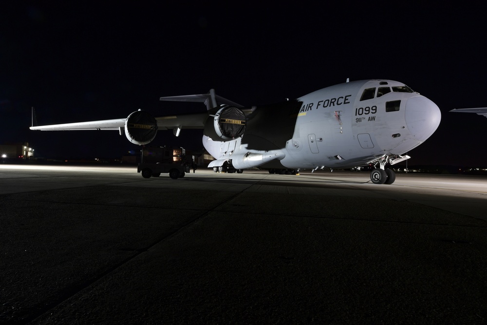 C-17 lights up 911th Airlift Wing