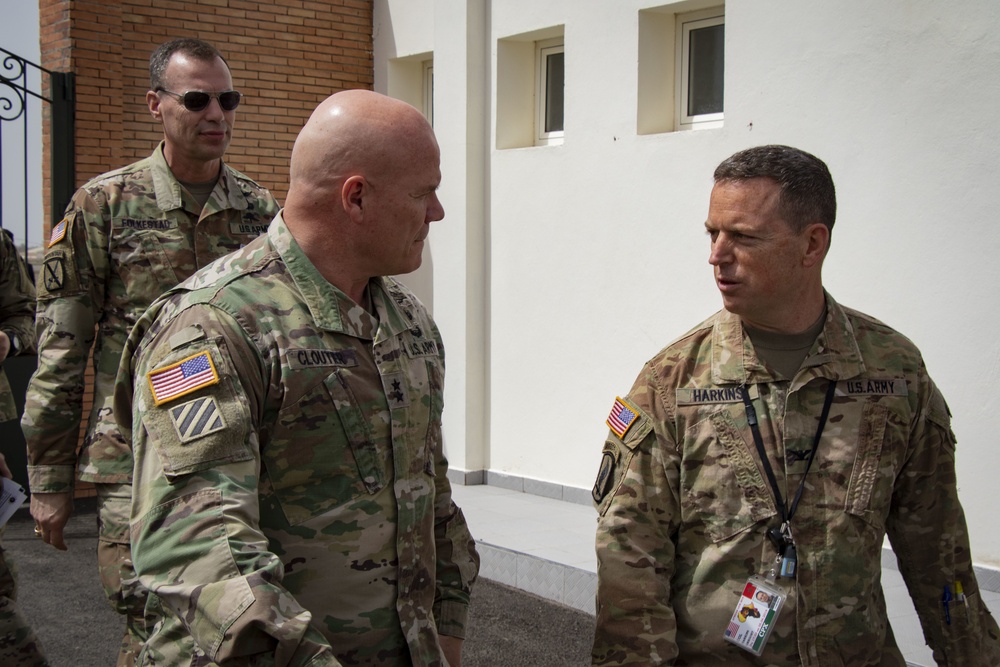 Maj. Gen. Roger Cloutier tours the Joint Task Force