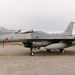 A U.S. Air Force F-16 Fighting Falcon from the 555th Fighter Squadron sits on the flight line at Aviano Air Base, Italy, March 27, 2019.