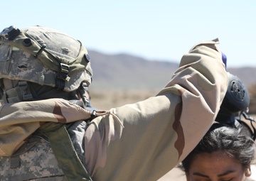 Soldier decontamination at National Training Center