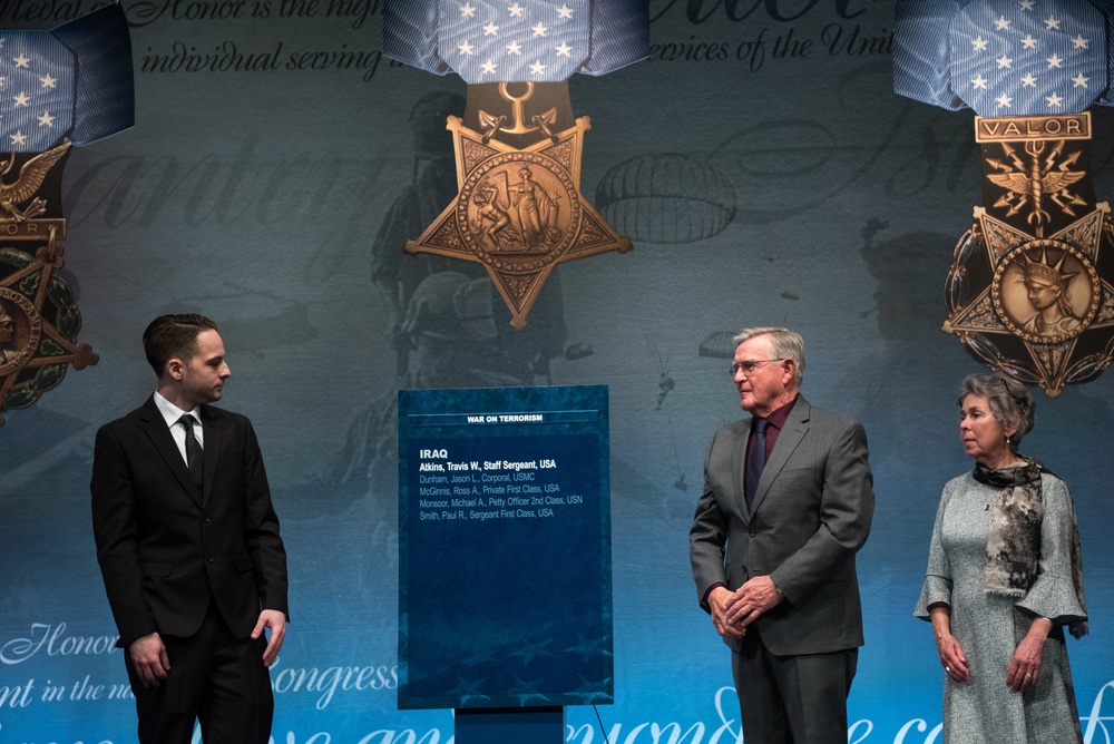 PTDO/DSD posthumously inducts U.S. Army Staff Sgt. Travis Atkins in to the Hall of Heroes