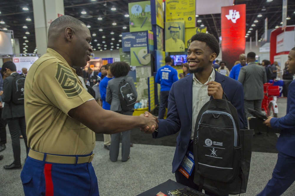 Marines showcase engineering opportunities during National Society of Black Engineers conference