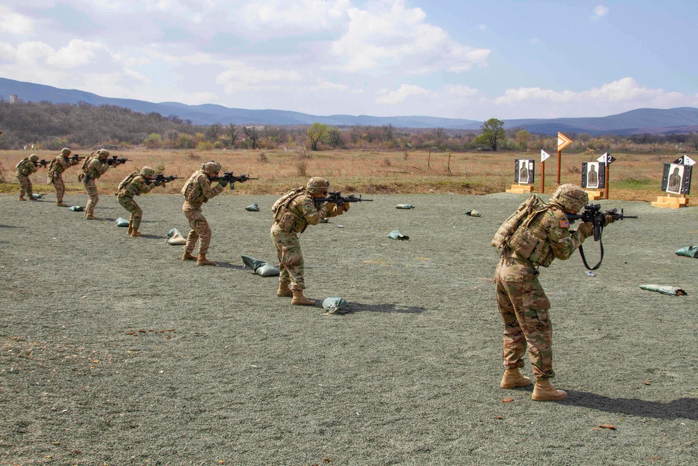 Bravo Company, 1-16th conduct Close Quarters Marksmanship training
