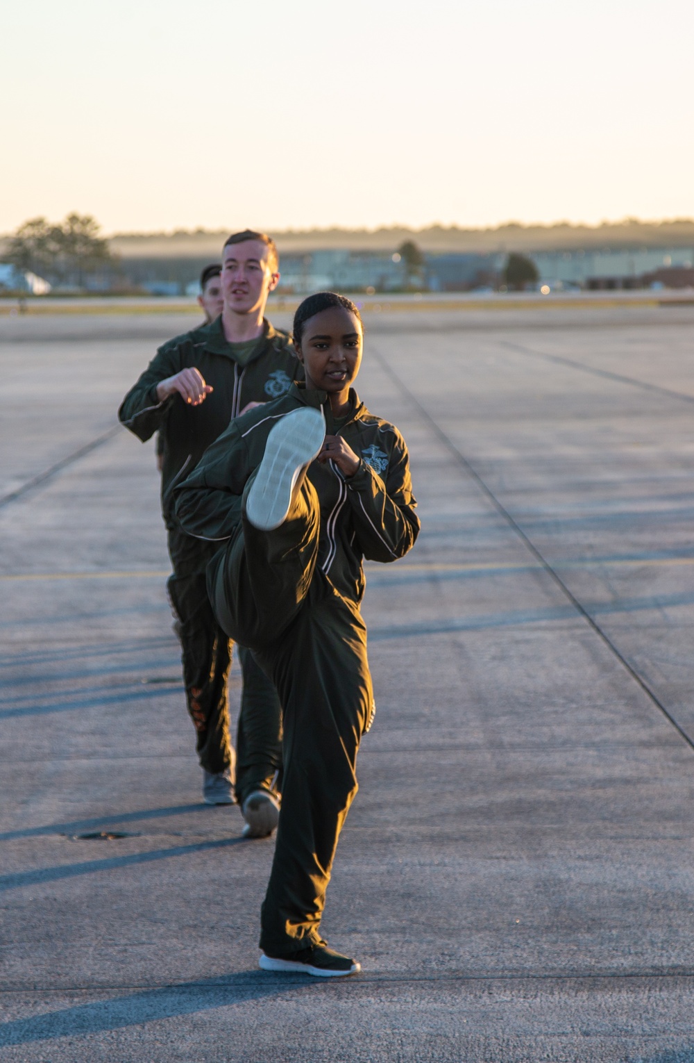 MAG-14 conducts physical training on the flightline