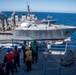 USS Harpers Ferry Conducts A Replenishment at Sea