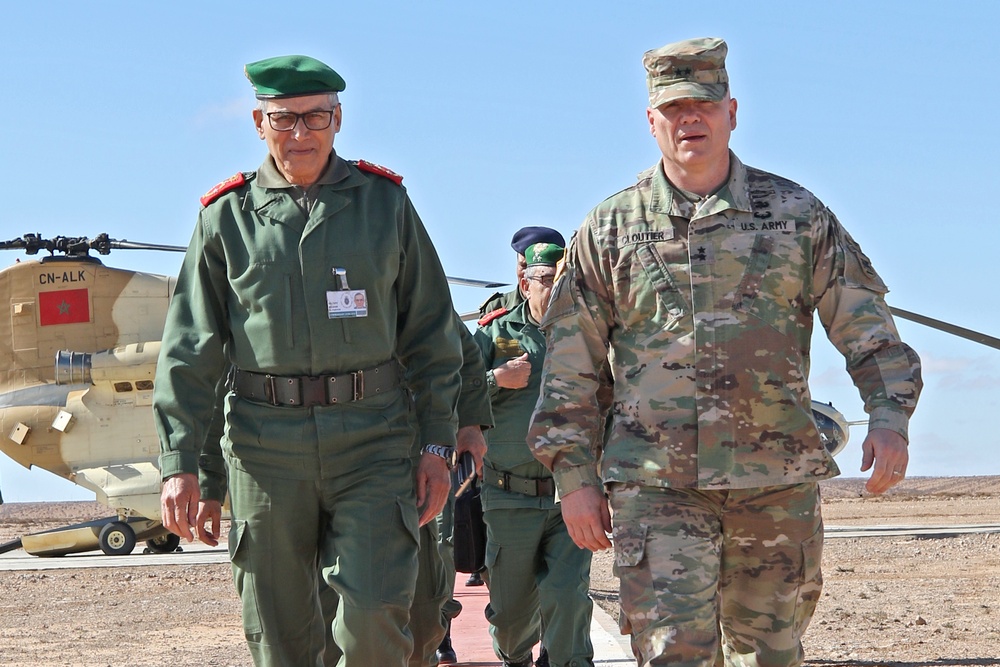 Maj. Gen. Robert Cloutier, U.S. Army Africa commanding general, visits African Lion 2019 field exercise