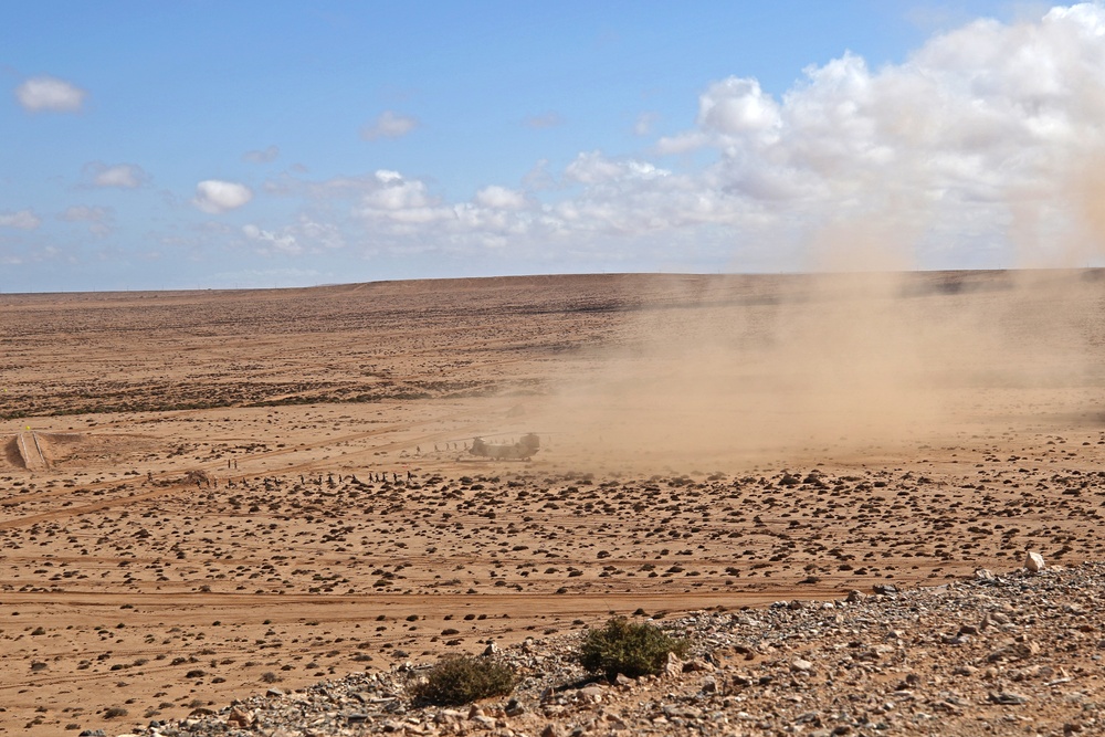 Maj. Gen. Robert Cloutier, U.S. Army Africa commanding general, visits African Lion 2019 field exercise