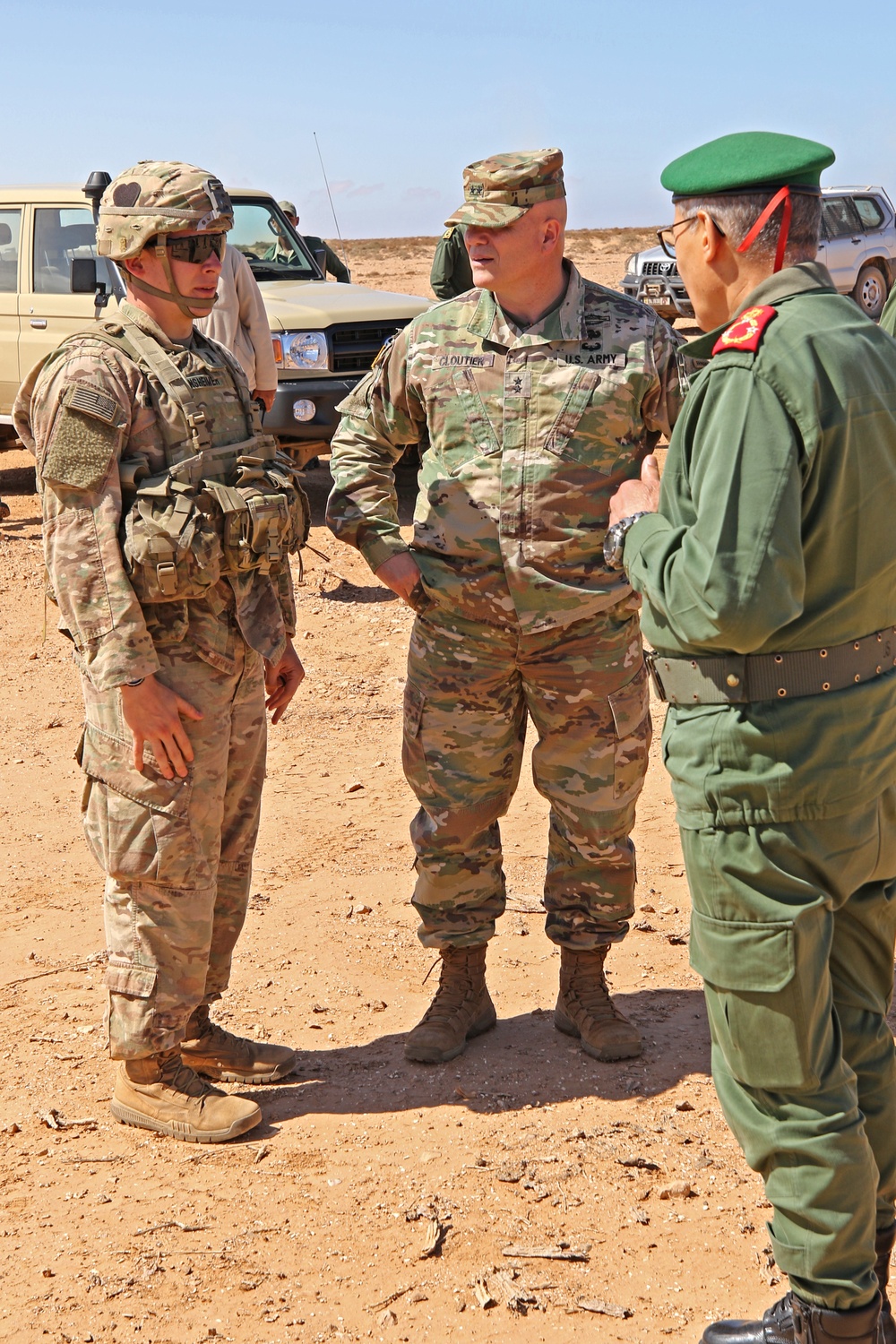 Maj. Gen. Robert Cloutier, U.S. Army Africa commanding general, visits African Lion 2019 field exercise