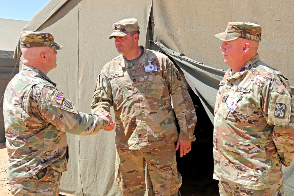 Maj. Gen. Robert Cloutier, U.S. Army Africa commanding general, visits African Lion 2019 field exercise