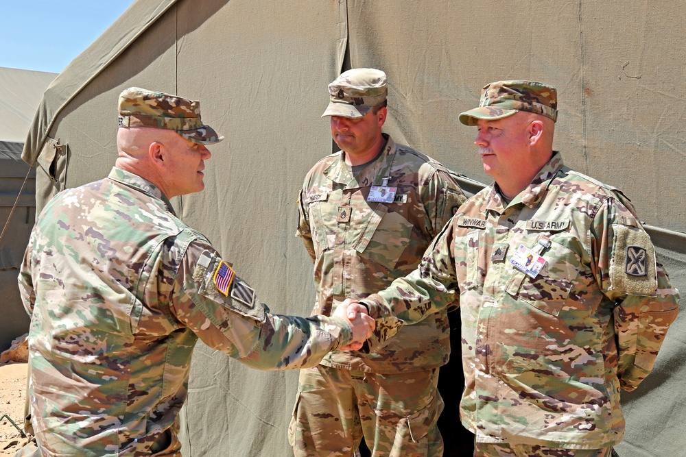 Maj. Gen. Robert Cloutier, U.S. Army Africa commanding general, visits African Lion 2019 field exercise