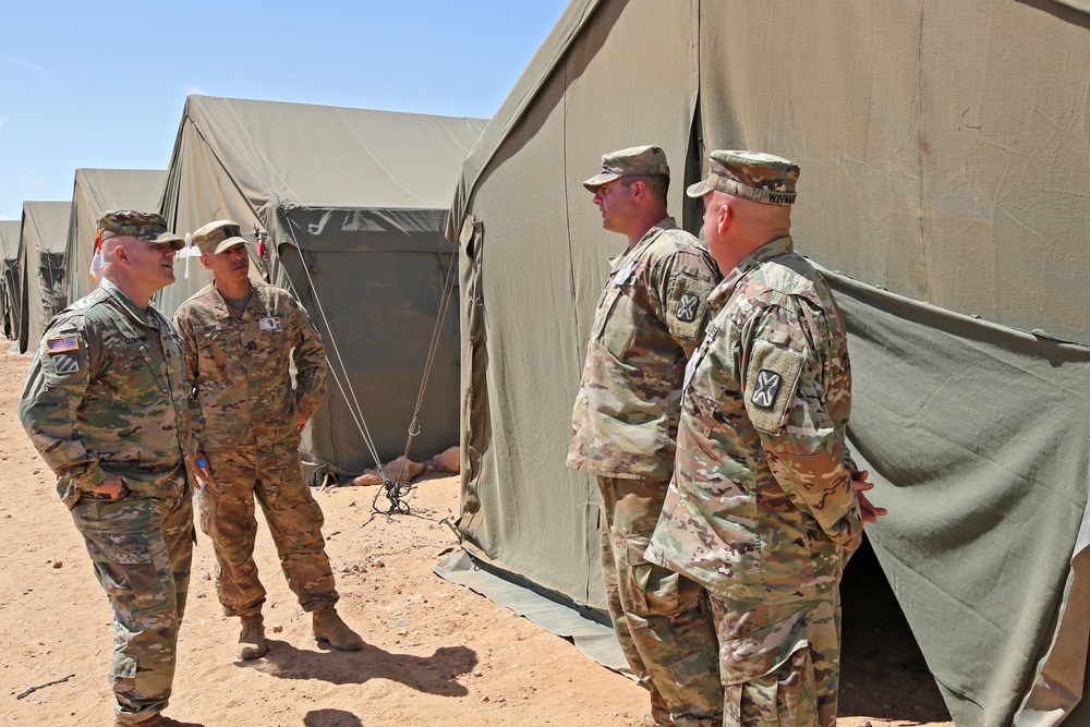 Maj. Gen. Robert Cloutier, U.S. Army Africa commanding general, visits African Lion 2019 field exercise