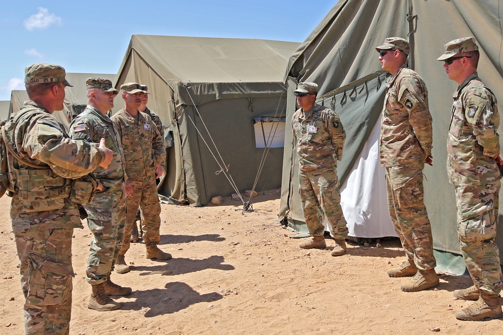 Maj. Gen. Robert Cloutier, U.S. Army Africa commanding general, visits African Lion 2019 field exercise