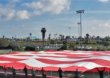 IWTC San Diego Sailors Participate in Flag Unfurling Ceremony at Petco Park
