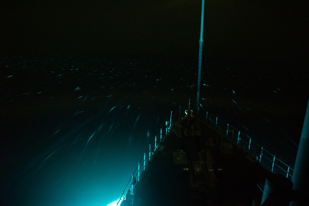 USS Chief and the glow of the ocean